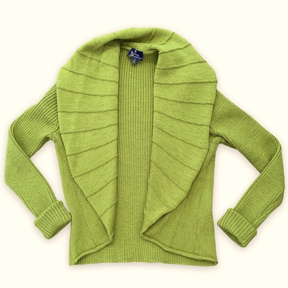 Royal Merino Olive color shawl collar cardigan. Size M - Picture 1 of 9